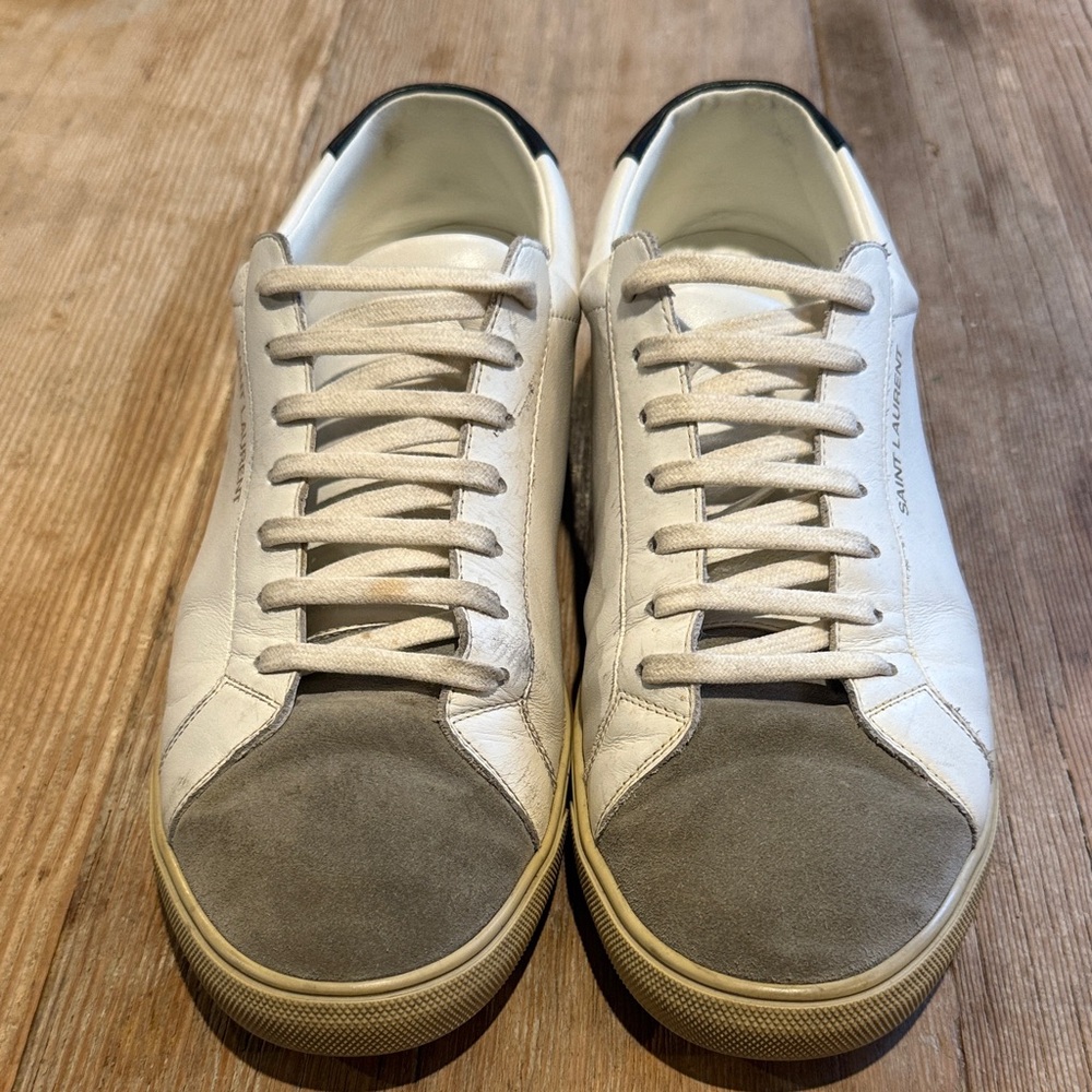 Saint Laurent White and Gray Men's Sneakers - Picture 2 of 6